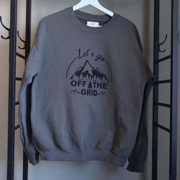 Graphic Crew Neck Grey Sweatshirt Size M - Picture 1 of 2